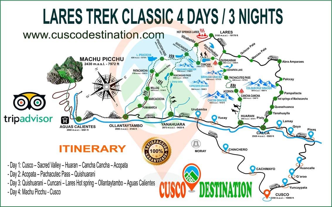 Lares Trek Map
